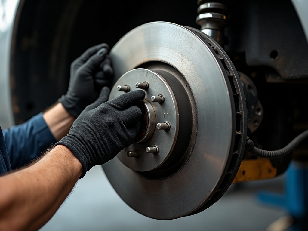 Brake disc and caliper during a brake service